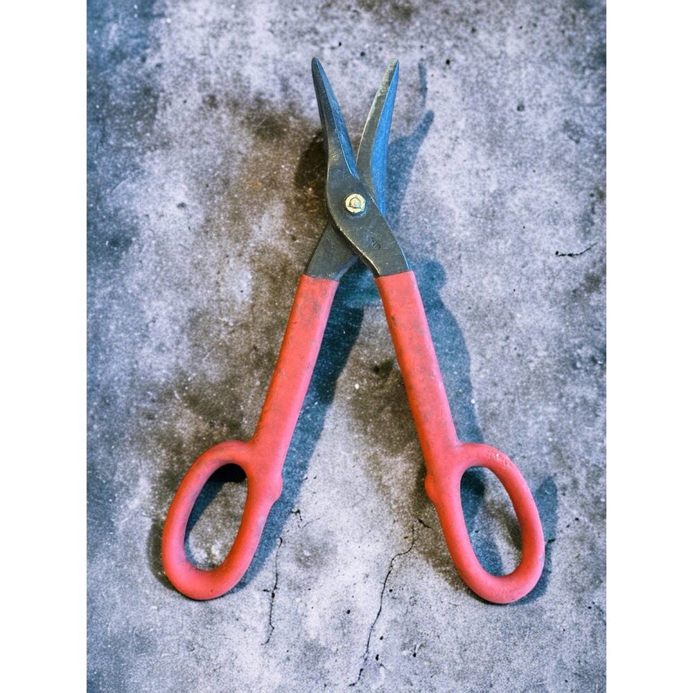 Vintage Wiss V-19 Drop Forged Solid Steel Tim Snips 13" Made in the USA